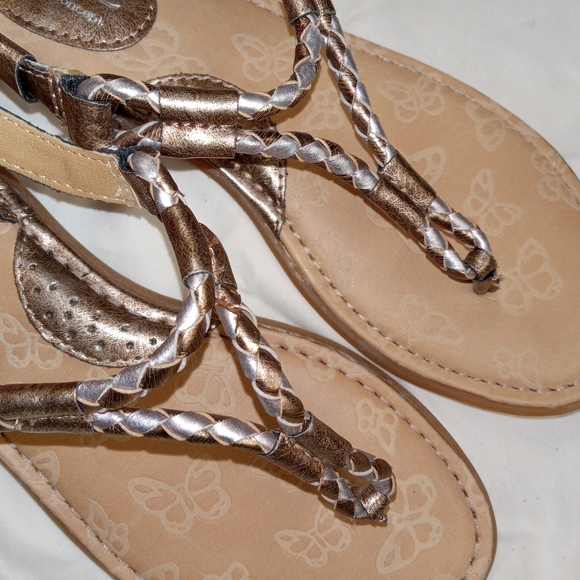 BOC NWOT Gold Tone Braided T-Strap Gladiator Sandal size 7 - Picture 10 of 11